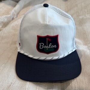 White and Navy Boston Cap Boston